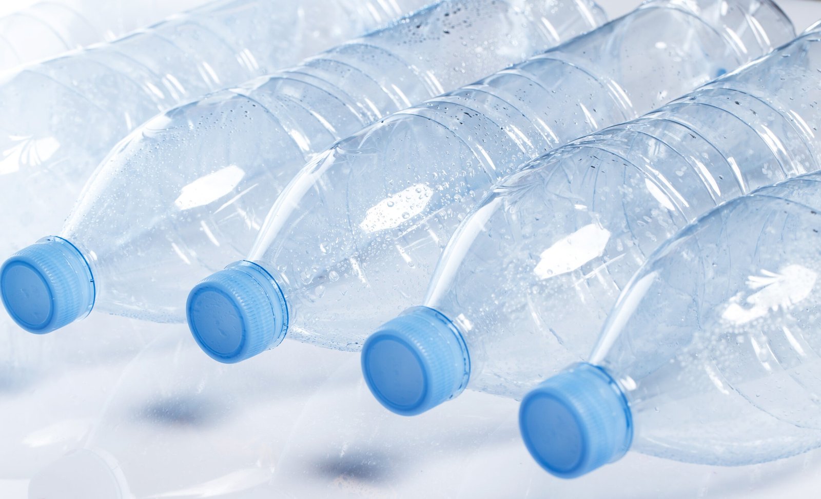 Empty water bottle on white background